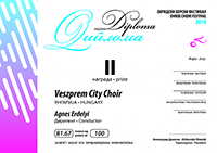 Veszprem City Choir Diploma